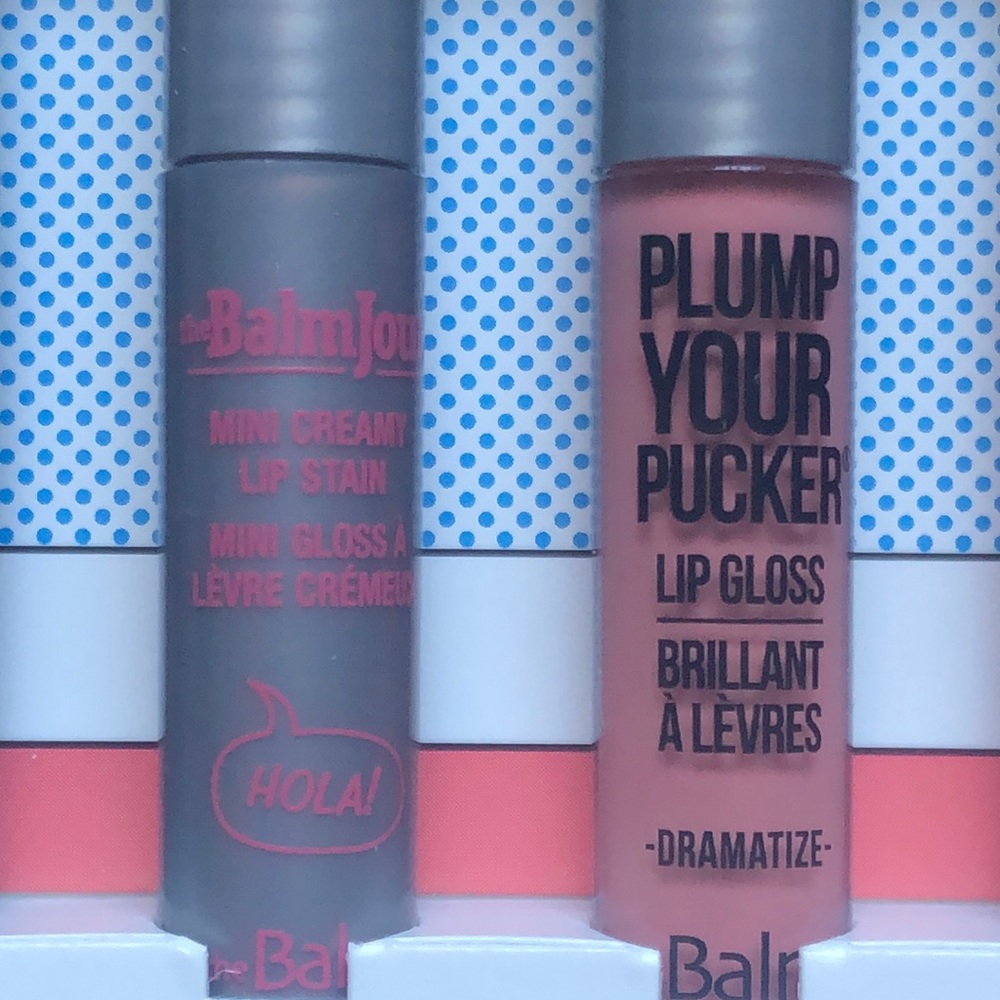 TheBalm lip stain lip gloss, lip plumper lip gloss